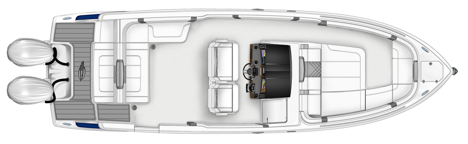 Overhead view of the  Chaparral 300 OSX  